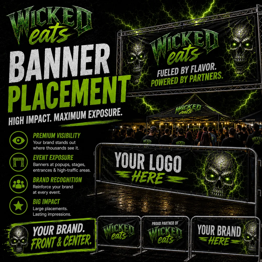 Banner Placement — Your brand front and center at every event