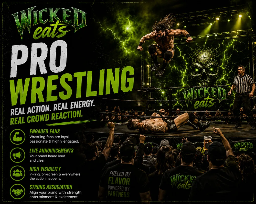 Pro Wrestling — Real action. Real energy. Real crowd reaction.